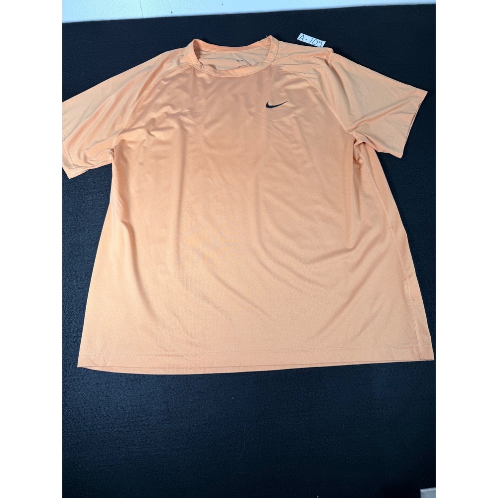 Nike Dri-FIT Mens XL Training Shirt Orange Short Sleeve Mesh Performance Tee